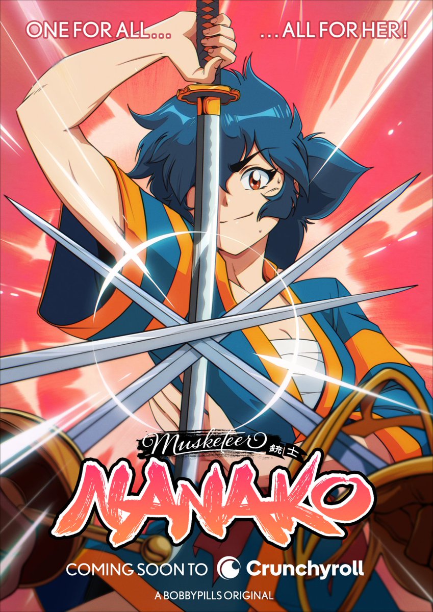 Crunchyroll_fr's tweet photo. Une samouraï japonaise arrive en France à la recherche de son père, et elle doit… rejoindre les trois mousquetaires ?!

Musketeer Nanako, c’est le tout nouvel anime des GOATs @bobbypills_, ça arrive bientôt en exclusif sur Crunchyroll ! https://t.co/WeVo0Y0ALh