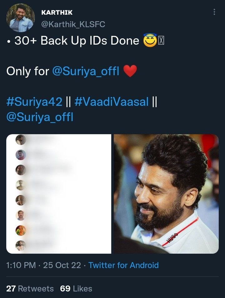Baheera136's tweet photo. Dear #Anbana Fans

#VAS ku one Month thaan irukku⌛ intha maathiri Back up IDs create pannunga appothan twitter fulla positive tweet ah irukkum and july 24th #JanaNayagan ku negative reviews podunga Surya fans na yaarunu kaattuvom👊🥱
#VAS #JanaNayaganDesaster https://t.co/HEpvI8q7io
