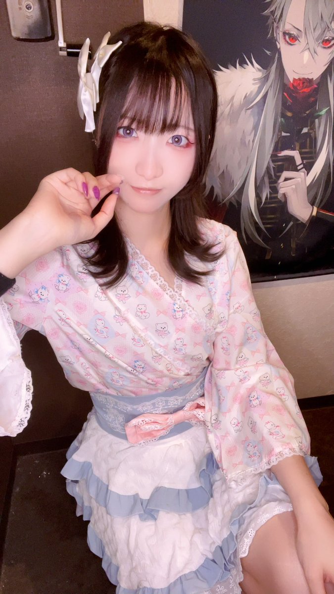 💜メイドギルド💜 おとはちゃんとカラーチェンジ🩵 今日は水色浴衣で