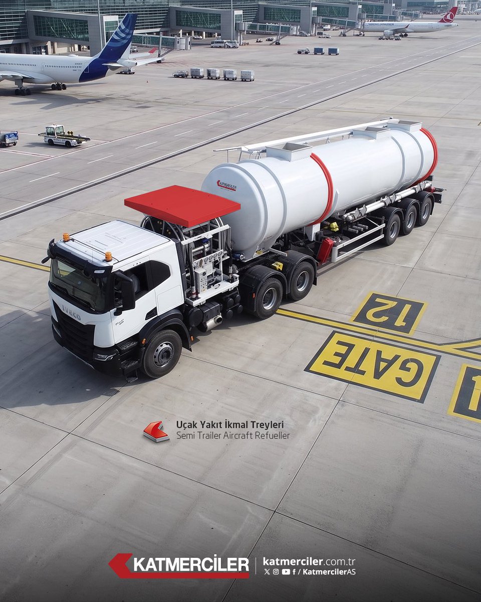 KatmercilerAS's tweet photo. Uçak Yakıt İkmal Treyleri / Semi Trailer Aircraft Refueller
 
#Katmerciler #AircraftRefuellerTransporter #aircraftrefueler #trailer #treyler #havalimanıaraçları #airportvehicles #airport #uçak #UçakYakıtHidrantDispenseri #HidrantDispenseri #yenihavalimanı #istanbulhavalimanı #istanbulyenihavalimanı #türkiye #istanbul #iga #igahavalimanı #airpower