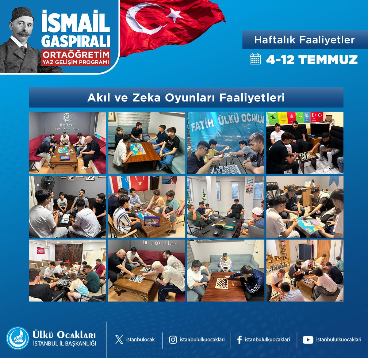 Aalparslandogan's tweet photo. Ülkü Ocakları İstanbul İl Başkanlığı olarak, Ülkü Ocakları Genel Merkezimizin öncülüğünde gerçekleştirdiğimiz “İsmail Gaspıralı Ortaöğretim Yaz Gelişim Programı” tüm hızıyla devam ediyor! 

Eğitim-öğretim dönemi öncesinde yaz tatilini verimli geçirmek isteyen tüm ortaöğretimli kardeşlerimizi bekliyoruz. 🇹🇷