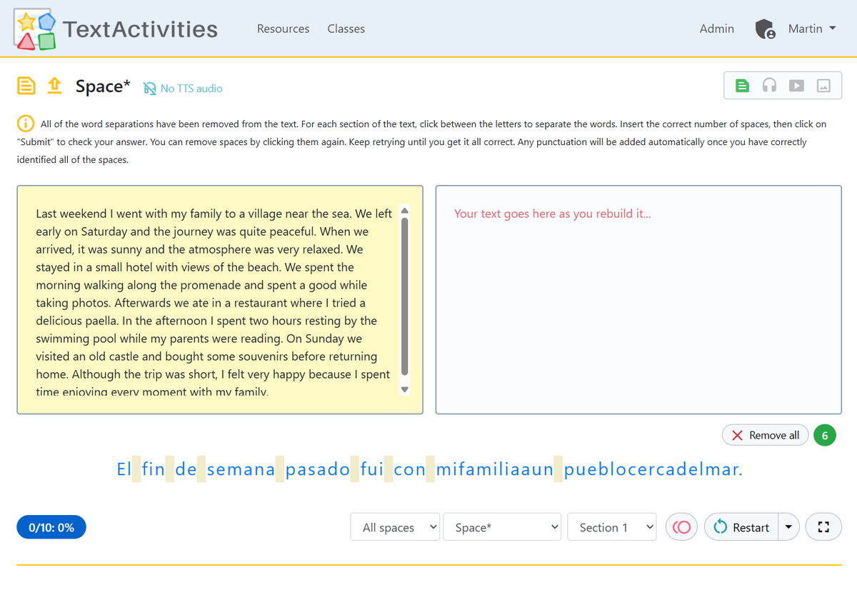 TextActivities's tweet photo. 100+ interactive activities are generated automatically, with formats such as
🔹reorder blocks of text
🔹reorder words
🔹fill gaps
🔹break the flow
🔹type the missing letters (with various scaffolds)

#mfltwitterati #mflchat #langchat https://t.co/wUG8rnQxm0