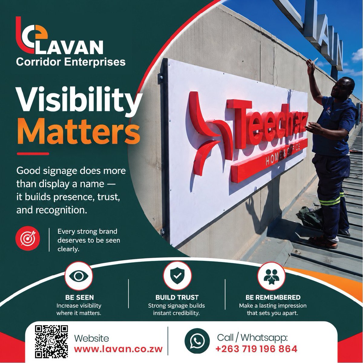 LavanIdea's tweet photo. Happy Sunday!

A new week brings new opportunities to build, grow, and stand out.

At Lavan Corridor Enterprises, we help businesses look professional through branding, printing, signage, software development, and creative design.

Designing Identities. Developing Solutions. Transforming Spaces. Whatsapp +263719196864