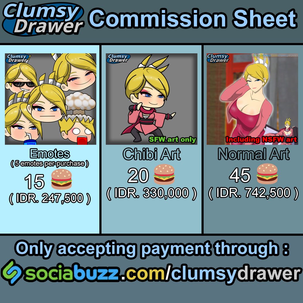 ClumsyDrawer's tweet photo. How To Support Me? + Graphical Commission Sheet + Graphical "No Draw List 🚫"
https://t.co/8oZpKTvF29
#commissionopen #commission #commissionsheet #openforcommission https://t.co/Kz09Cnjplq