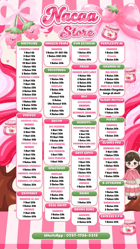 tifpisz's tweet photo. 1,2,3 selamat sore all🫧
mari jajan, trusted since 2021, fast process and fast respond loh😋💗
💌 https://t.co/6OppLBrBQs  

cari aplikasi apapun ada!✨🛒 serve with love 🫶🏻 netflix hbo disney youku bstation apple music spotify gemini gpt scribd dll
#zonauang #zonajajan #zonaba 9 https://t.co/BSDRS7H0O0