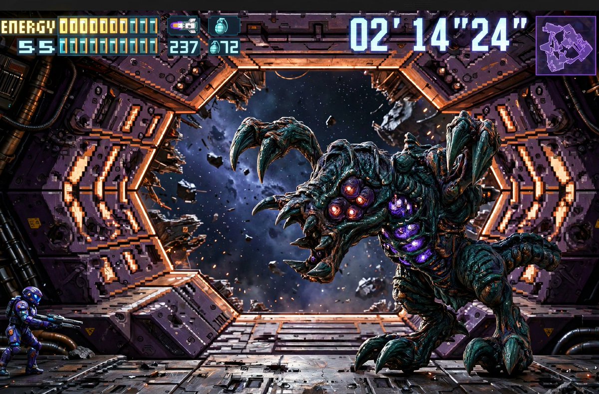 alpha_jaeger's tweet photo. all frames from snes then remastered using ai 
#supermetroid #nintendo #metroidfusion #aiart #samusaran #aigenerated https://t.co/Zx4cVWrbkF