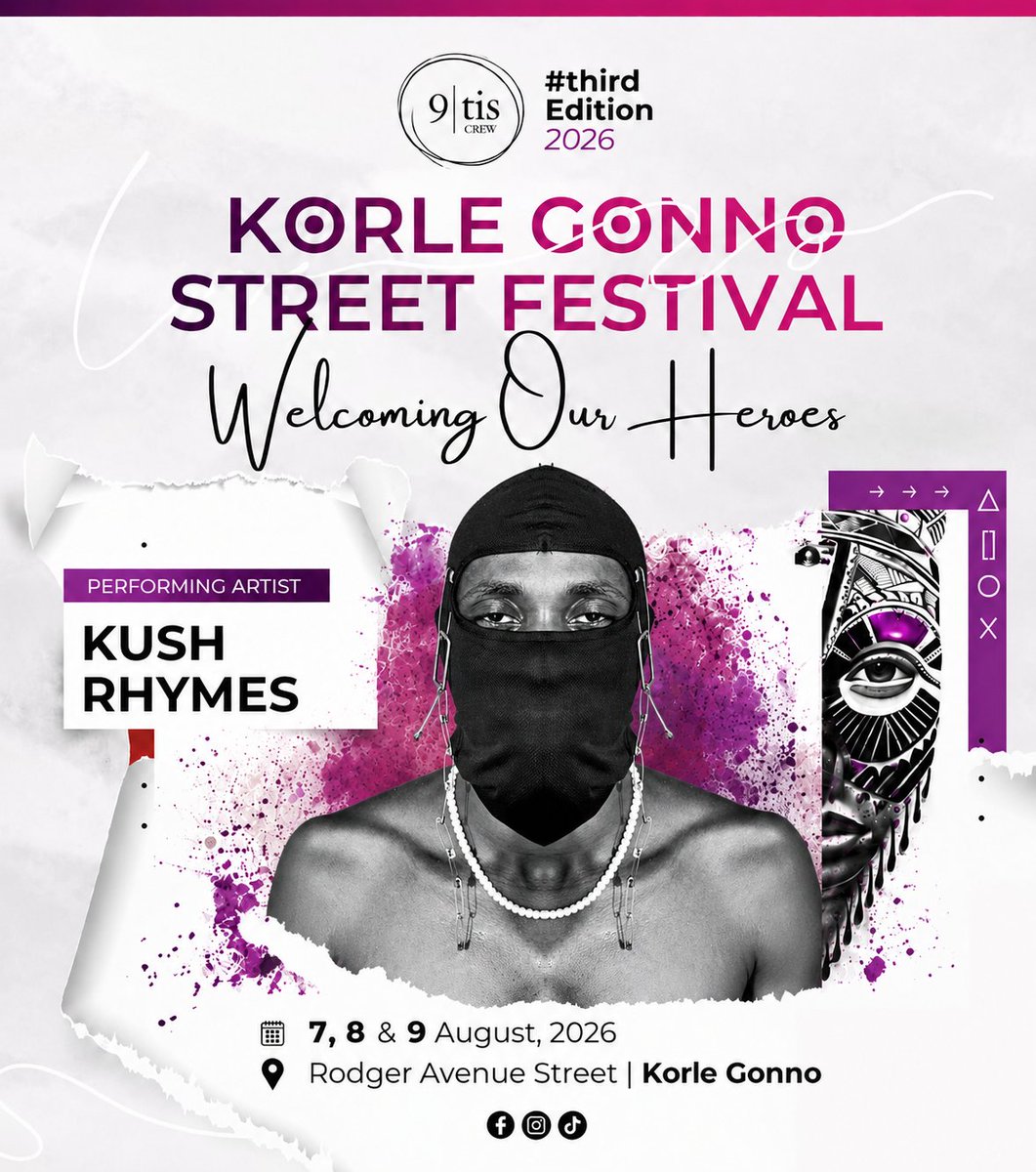 KurtSparco's tweet photo. 🔥 KUSH RHYMES IS READY TO SHUT DOWN THE STAGE! 🔥

The countdown continues, and the energy keeps rising! 🚀 Get ready as Kush Rhymes takes over the Korle Gonno Street Festival 2026 with an unforgettable performance. 🎤🔥 https://t.co/3yngqtiEkE