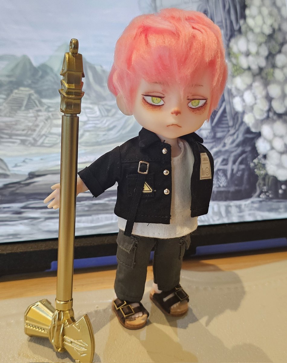 triflespace's tweet photo. ライズっぽいフェイスの作品が売られてたので、ウィッグのみ作りました～
ほんまライズっぽい～ https://t.co/2SNN2gABoZ
