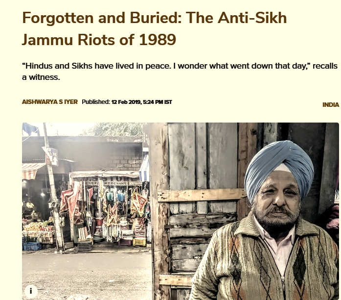 mikejava85's tweet photo. On 13 January 1989 in Jammu Sikh Nagar Kirtan on Birth Fay ofGuru Gobind Singh ji was attacked by a "mob" . 13 Sikhs murdered , 140 vehicles 100erds of Sikh owned shops looted set on fire ..
For 6 hours rioters had full free hand
one-member commission of Justice A Ansari gave a report in 1 year was never made Public for over 30 years ??
Why ? No justice for 30 years ..