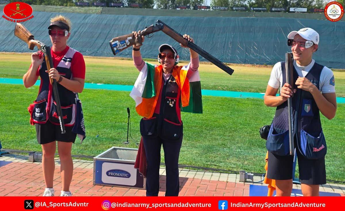 Defence_Squad_'s tweet photo. Nb Sub Neeru Dhanda of the Army Marksmanship Unit Neeru Dhanda created history by becoming the first Indian woman to win an individual trap gold at ISSF World Cup. https://t.co/wiTlgmdKZb