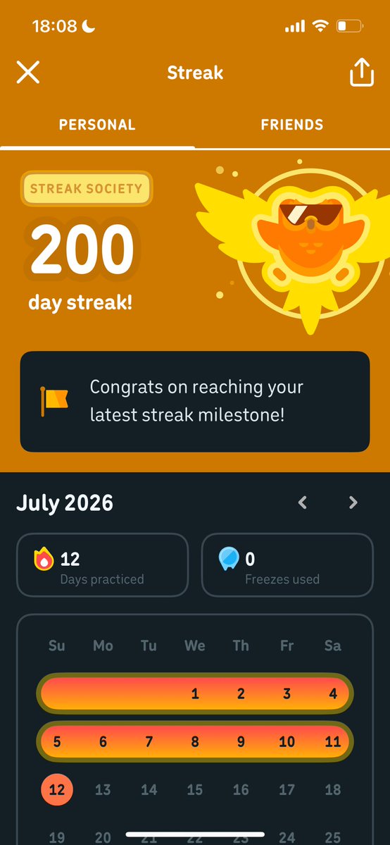 AversL's tweet photo. 200 days on Duolingo now i can ask “where’s the party” and say “I live with three dangerous snakes” in Brazilian Portuguese https://t.co/tFEyzyhzJS
