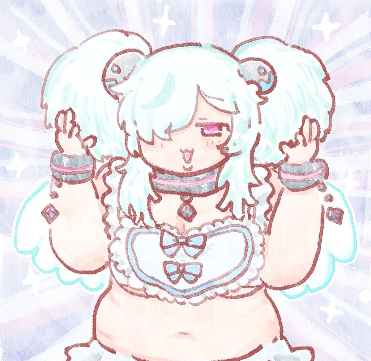 2exuto's tweet photo. もふもふのデビュー衣装ダブちゃん🩵 https://t.co/v3voMBbTD3