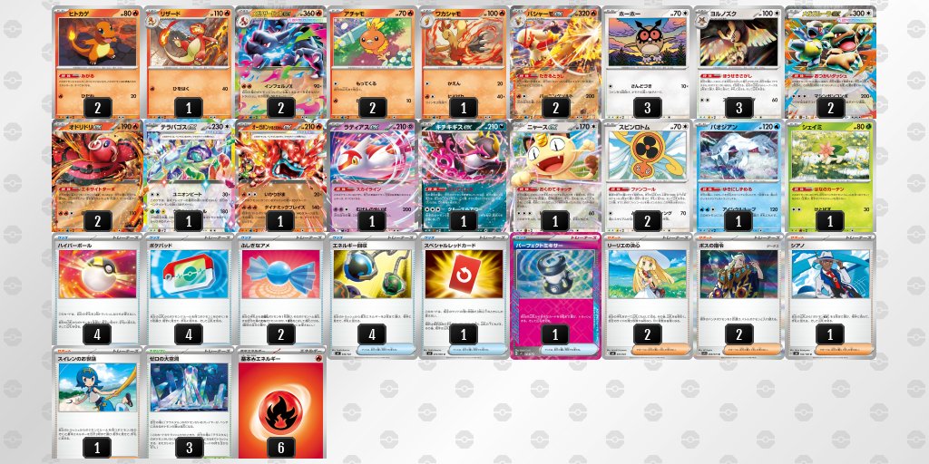 アビスアイ環境 メガリザードンXexのデッキレシピを掲載しました