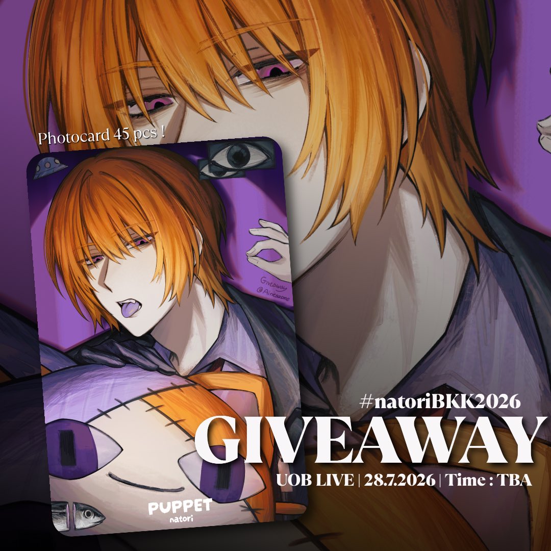 Airieszone's tweet photo. .✦ ݁˖ GIVEAWAY ⊹ ࣪ ˖ ໒꒱
natori ONE-MAN LIVE TOUR "Koshin (March)" in Bangkok 

— Photocard 45 ea ⚞^. .^⚟
📍28.07.2026 | UOB Live | Time : TBA 

มารับกันได้น้าค้า🤲 เราจะใช้เธรดทวิตนี้เป็นอัพเดตวันคอนทีเดียวเลย ไว้เจอกันหน้างานค่ะ !

 #natoriBKK2026 https://t.co/foO7yyNDVr