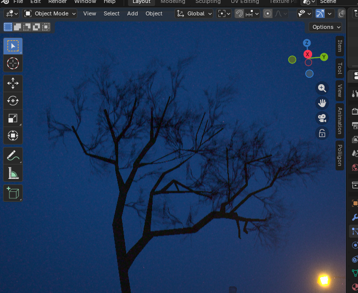 purrrowan's tweet photo. im learning blender here's a shitty tree https://t.co/hPFZytPjx9