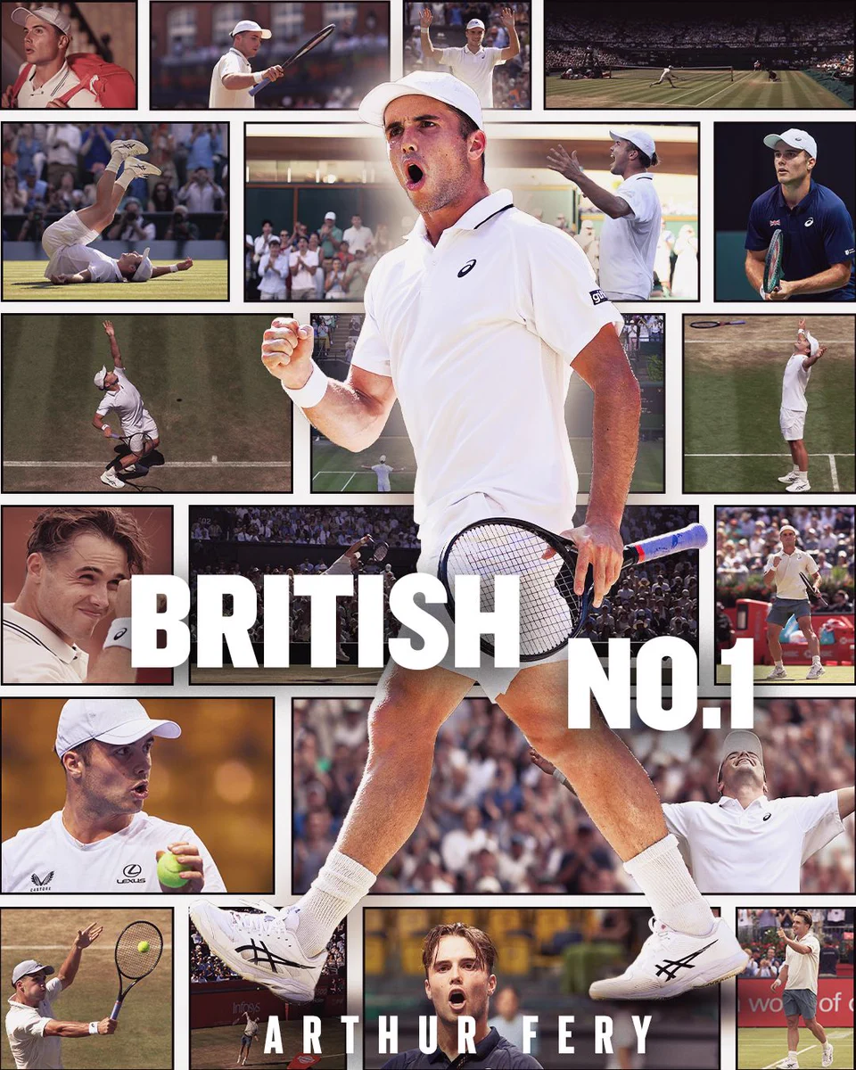 Graphic showing Arthur Fery as the British No.1