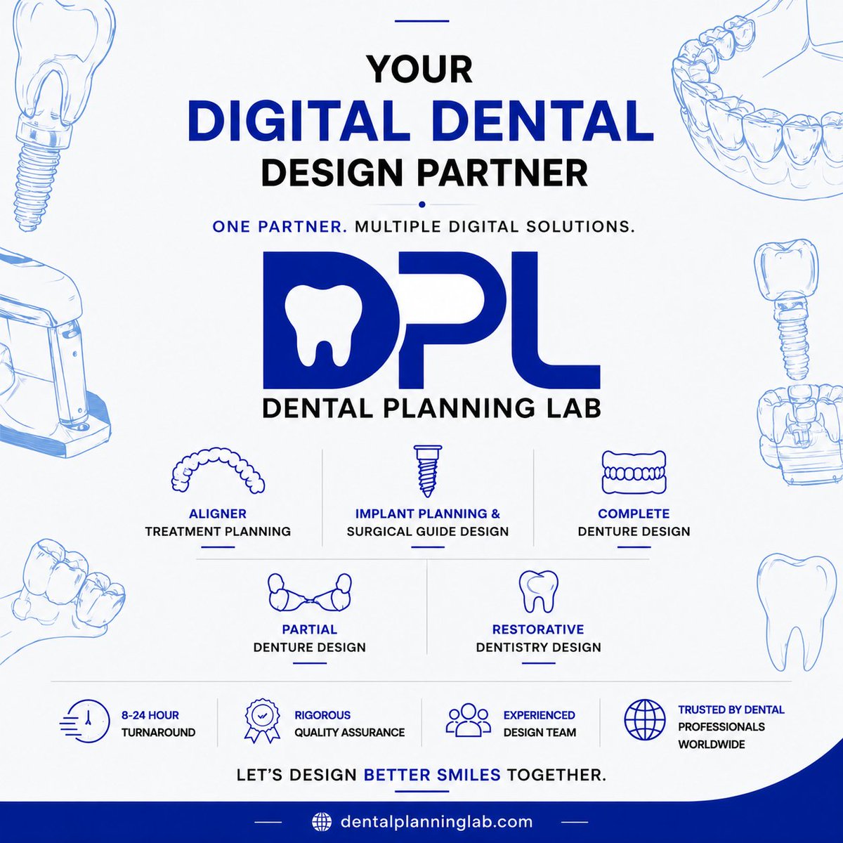 DentalPlanLab's tweet photo. 🦷 One Partner. Multiple Digital Dental Solutions.

From aligner treatment planning to implant planning, restorative design, and dentures—we help dental clinics &amp; labs deliver precision with confidence.

🎁 Submit your first FREE trial case.

🌐 https://t.co/Q9doB2jBiB

#CADCAM https://t.co/hv9h9wrfWu