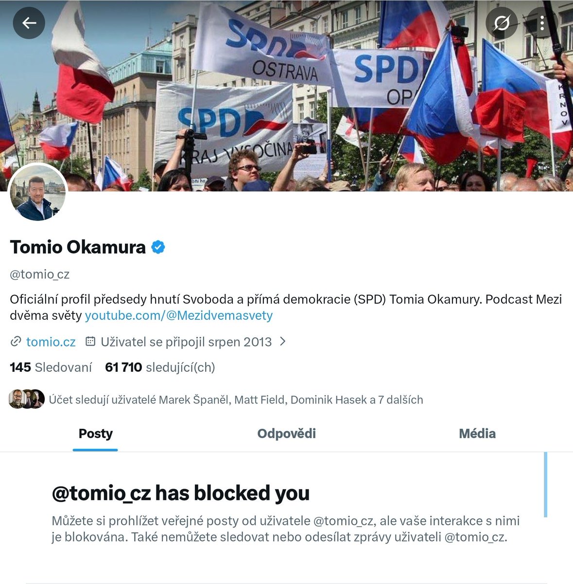 hlavkam's tweet photo. @smrt_a_divka Aby se v České republice řešili vaše starosti, tak vás zablokuju. Váš Páťa a Pitomio. https://t.co/DVRE5oIpK3