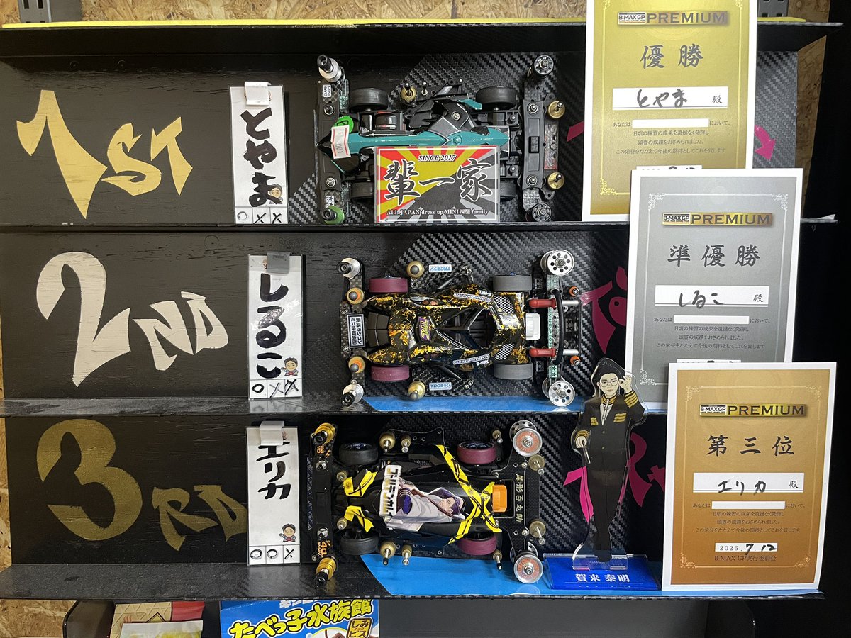 zank_OFFICIAL_'s tweet photo. TOYBOX B-MAX岐阜プレミアム2位
裏レース優勝
練習から本番レースも調子を維持して優勝決定戦まで行くが、とやまさんに完全に流れを持っていかれました😱ちくしょう!
運営の皆様ありがとうございます😊
#BMAXGP https://t.co/9ul3WrD6WO