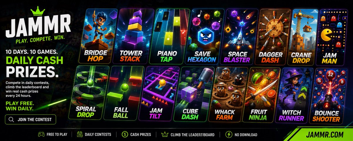 Jammrcom's tweet photo. we are live. join us and play, compete and win. 

right now we have 50 solana:Es9vMFrzaCERmJfrF4H2FYD4KCoNkY11McCe8BenwNYB every day available to win for the top 3 players on each leaderboard. 

https://t.co/GiwyjcHELH https://t.co/T1NgeMCr6E
