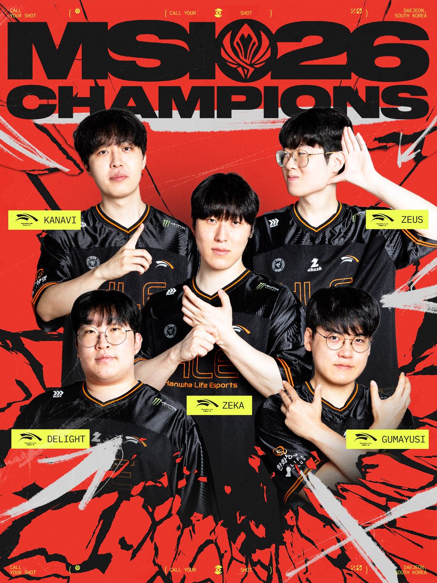 lolesports's tweet photo. 🏆 @HLEOFFICIAL ARE THE #MSI2026 CHAMPIONS 🏆 https://t.co/p0lbEc1Y1r