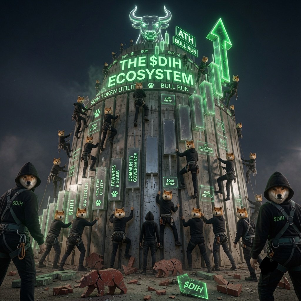 haruto_crypto's tweet photo. The Epic of the "DOG IN HOOD" Squad: Conquering the Green Bull

​Amidst a harsh and unpredictable market landscape, shattered red ruins lie scattered across the ground. These are the remnants of the "Bear Market", a brutal era when the charts kept dumping and doubt clouded everything. Yet, from these very ruins, a resilient community rises: The DOG IN HOOD ($DIH) Squad.

​The Fall of Bear Dominance

At the bottom of the abyss, red bear statues lie completely shattered. The $DIH squad, donning their iconic black hoodies, has weathered the storm and broken the pessimistic trend. They stand victorious upon the wreckage, gearing up for a massive new phase of ascension.

​A Solid Ecosystem Built on Teamwork

The journey to the top is not a solo mission. The $DIH squad utilizes ropes, harnesses, and incredible teamwork to scale the massive green candlestick pillars. This perfectly symbolizes the core strength of the $DIH ecosystem: a community that pulls each other up, shares the momentum, and survives the volatility together. Every member is climbing the skyrocketing green charts shoulder to shoulder.

​Towards the Golden Peak (ATH & Bull Run)

Their eyes are locked on a single, glowing beacon at the summit: The Bull. The signboards at the top clearly point to their ultimate destination: "ATH" (All-Time High) and the "BULL RUN". With ambitious targets in sight and an unyielding spirit, the $DIH squad won't stop climbing until they secure their spot at the peak.
@dognhood #DIHMemeContest