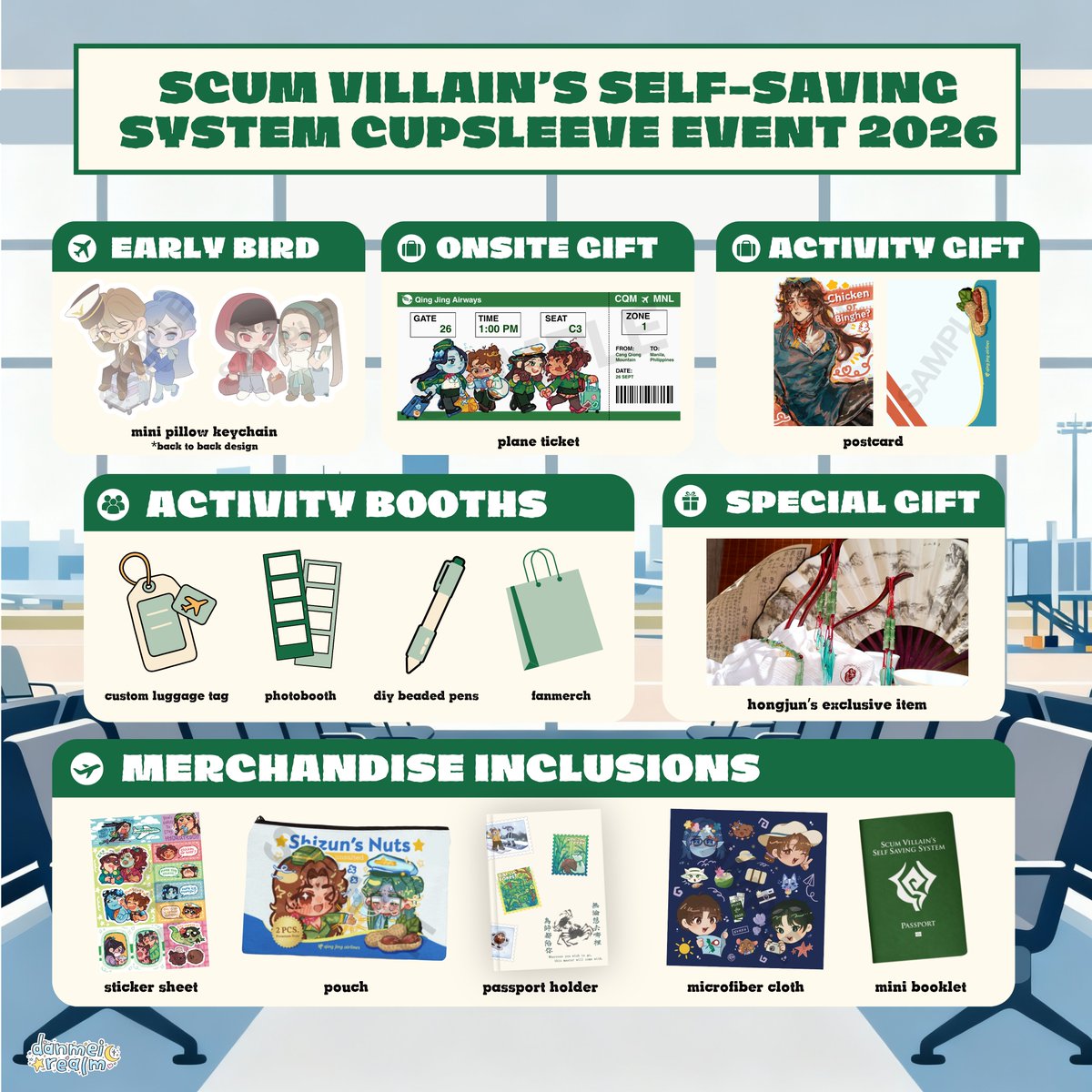danmeirealm's tweet photo. 📢 Now Boarding: General Sale!

Scum Villain's Self-Saving System Cupsleeve Event is now open! See you on board ☁️

BATCH 1: https://t.co/2FADV0ks58
BATCH 2: https://t.co/0IOAmd5Hgm
ONLINE: https://t.co/Xa78WJnbgX

🗓️ Registration closes on August 15.

#SVSSSCSE2026 https://t.co/pKURIq5Sux