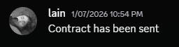 jacksonn_dev's tweet photo. 3. After I sent my details, he sent the contract, which I've confirmed he's used a fake address, and most likely a fake name, then my partner and I signed, and we transferred our game to their group. https://t.co/7aUgySz8tE