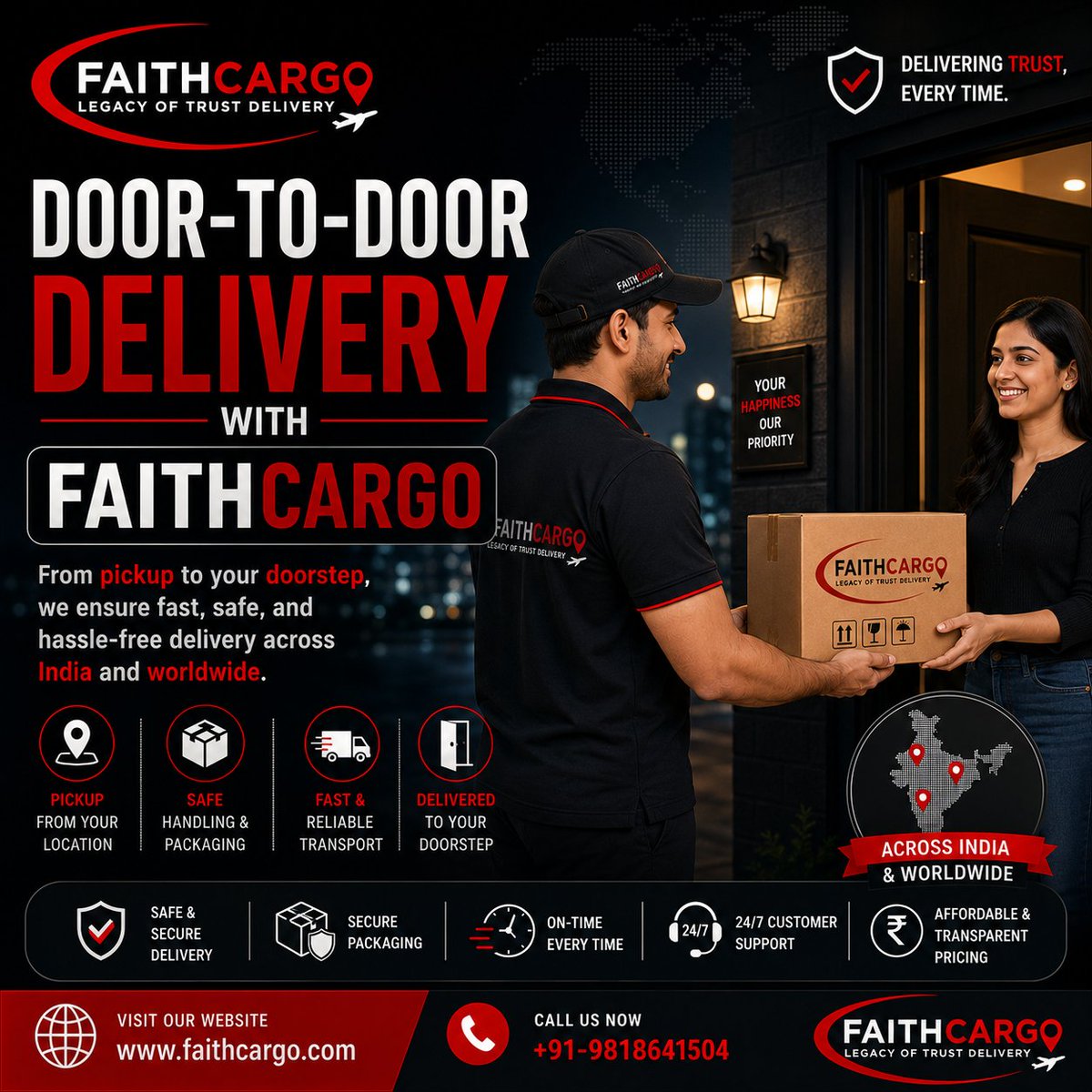 faithcargo's tweet photo. 🚪📦 Door-to-Door Delivery with FaithCargo
From pickup to your doorstep, we ensure fast, safe, and hassle-free delivery across India and worldwide.
https://t.co/PAZ8ptBKTl

#FaithCargo #DoorToDoorDelivery #FastCourier #ReliableDelivery #TrustedLogistics #DeliveringTrust https://t.co/wpeCQZLB9i