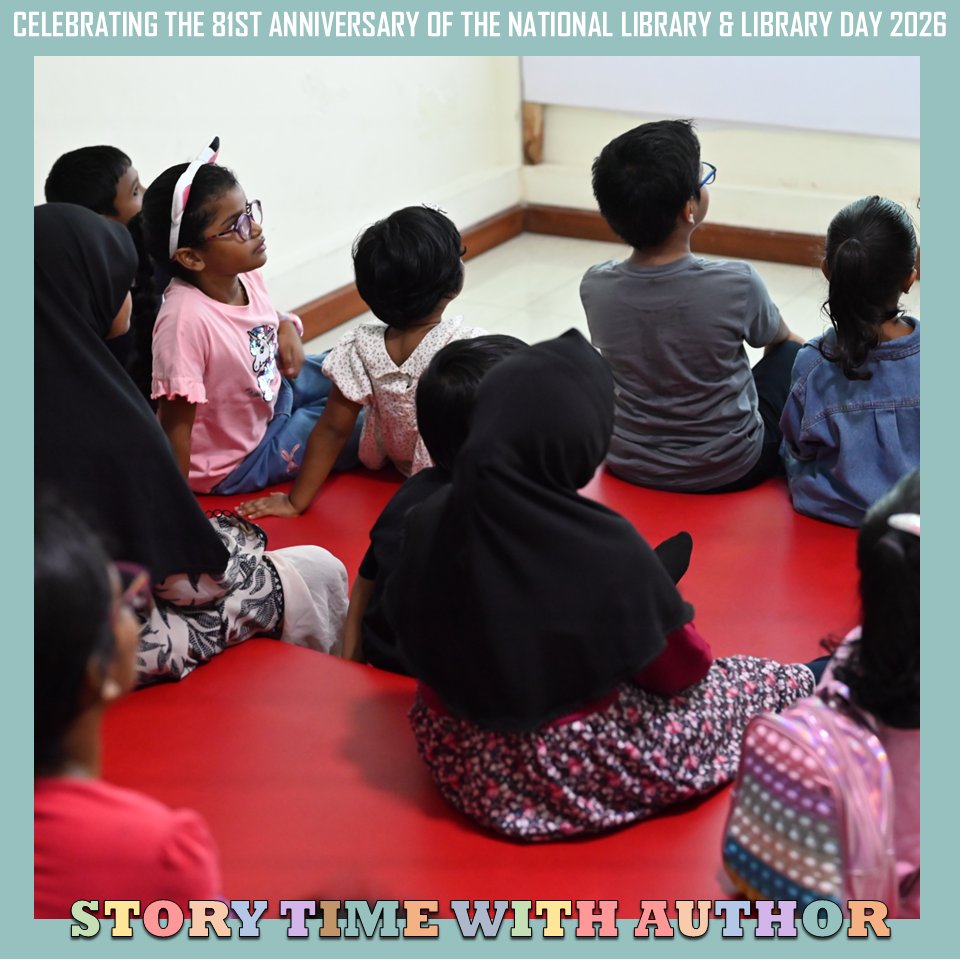 cm_librarymv's tweet photo. ޤައުމީ ކުތުބުޚާނާގެ 81 ވަނަ އަހަރީ ދުވަހާއި، ލައިބްރަރީ ދުވަހަށް ހާއްސަ ހަރަކާތުގެ ތެރެއިން "މުސައްނިފު އާއިޝާތު ޝިފާއާ އާއިއެކު ވާހަކަ ކިޔަމާ! ހަރަކާތުގެ ތެރެއިން. 🎉📚

#NLMTurns81 #NLM81stAnniversary #81YearsofStories #LibraryWeek2026 #NationalLibraryofMaldives https://t.co/4iIgiYFKSE