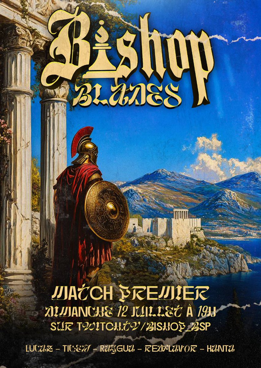Bishop_BSP's tweet photo. ⚔️ MATCHDAY⚔️

Ils redescendent de l'Olympe pour écrire la suite de leur légende.

🆚 TBD
🕙: 19h
📺: https://t.co/Oehn2wBCDs

@lucazvl @Raygua_33 @dear_redflavor @Hanta1380381 @_Tigen_ 

Tremblez, l'Olympe arrive ! #BSPWIN ♟️