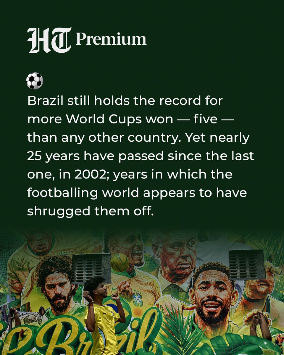 htTweets's tweet photo. #HTWKND | The muse has left them, the mystic is long gone. Young fans of the game don’t automatically associate beauty, artistry and sheer dominance with this country.

So when Norway — who last qualified for the World Cup in 1998, and was playing in the knockout round for only the third time in its history — dismissed Brazil from the ongoing tournament on July 6, it didn’t come as much of a shock to the world.

@RudraneilSengu1  ✍

#Brazil #FIFAWorldCup2026 #FIFAWorldCup

Know more 🔗 https://t.co/H3h05HZefl