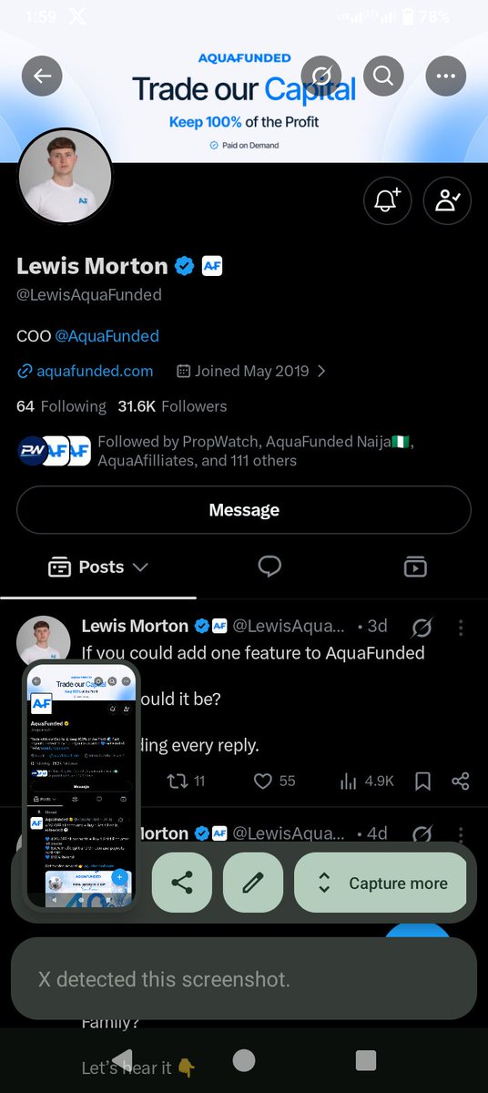 xusd774's tweet photo. @DaCryptoSheikh @AquaFunded @LewisAquaFunded @RonTrd1 @mhidxe @Dan_BabaFX @CharlesFT_ @SamuelBuk38135 
@Mahmoud1216467 
@opiowalter1997 https://t.co/6Wj4zJJtcw