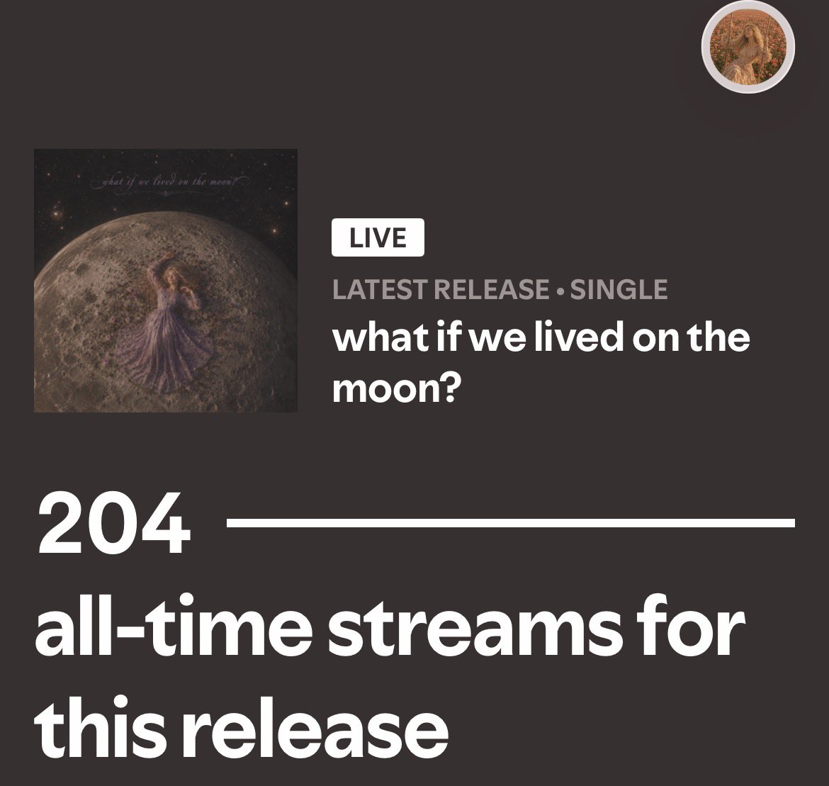 gracietanked's tweet photo. My new single has surpassed 200 streams on spotify! https://t.co/fyqRWOqyab