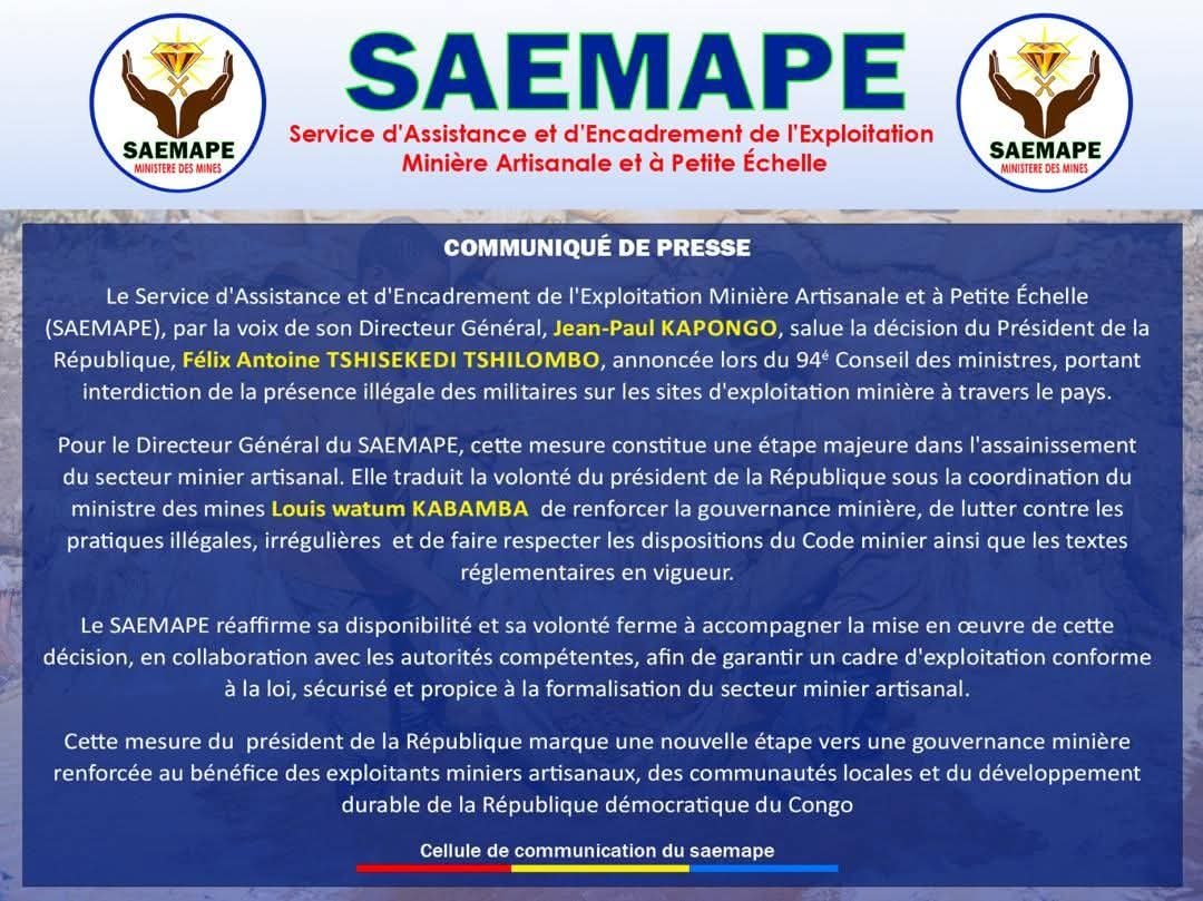 YvesBuya1's tweet photo. Quand le Plaidoyer du Directeur Général du #SAEMAPE trouve écho au sommet de l'Etat https://t.co/Tk378hmdin