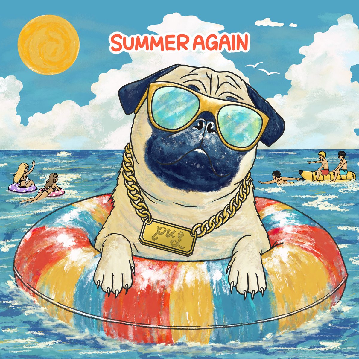 pugofficial3's tweet photo. 🔥New release🔥

2026.7.13 0:00〜

pug 5th Single
 「SUMMER AGAIN」
配信開始‼️

↓リンクはコチラから↓

https://t.co/xsHfHKWOSK

🖼️ jacket by @TOM_ThreeM https://t.co/0CSdM0CKoJ