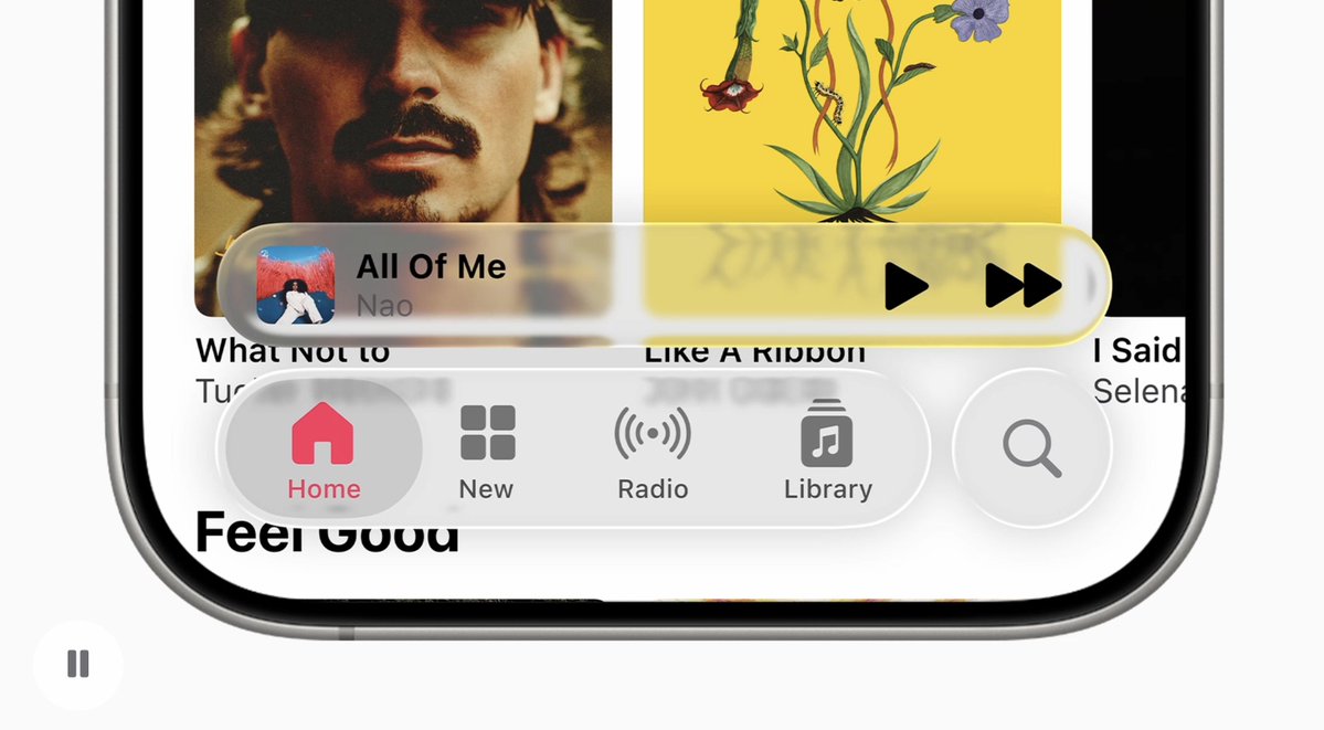 iOS liquid glass