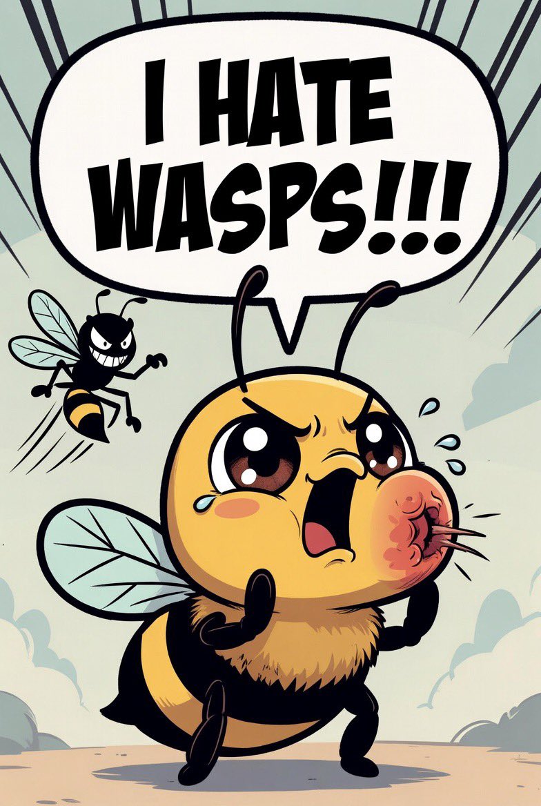 Bine246's tweet photo. POV: Youโre a happy little bee untilโฆ ๐๐ฑ WASP ATTACK on the cheek!!
The drama is REAL. Just like old-school Biene Maja episodes ๐ฅน๐ฅ
#BeeTok #WaspHate https://t.co/z77OTRb88d