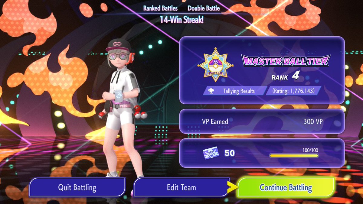 CrescentiaRin's tweet photo. 14 win streak on Masterball (low masterball but still)

Thought M-A rain team was gone. Tried all kinds of new different teams, fell to 1500. Then I returned to the GOAT. The one and only Scizor, now with a few new friends! 😎

He is definitely still a beast! 👹

#pokemonchampions