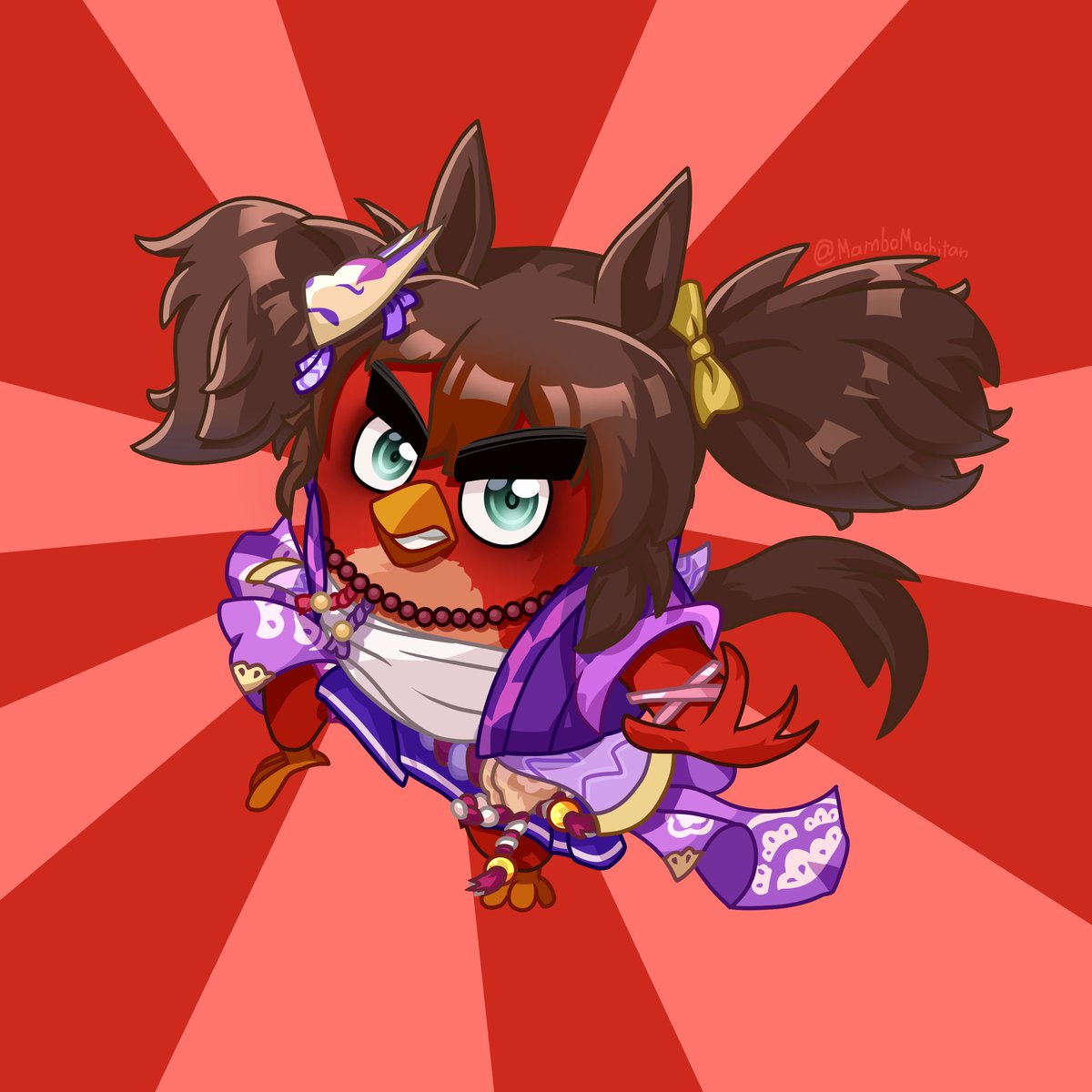 MamboMachitan's tweet photo. Red As Inari One!

#umamusume #angrybirds https://t.co/IaBjkD37H5