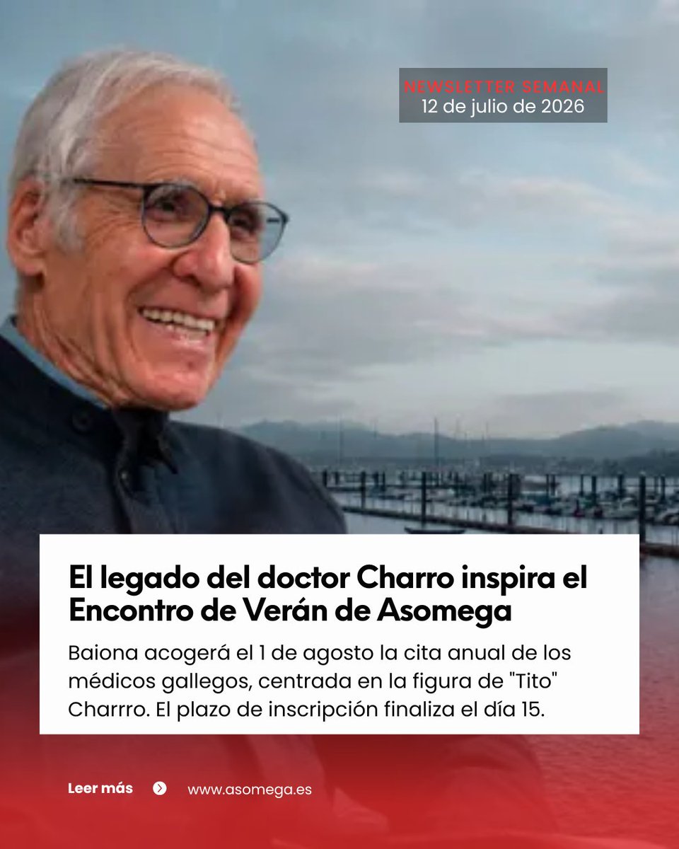 Asomega's tweet photo. 📰 Toda la actualidad de la semana en nuestra newsletter:

🔴la ciencia de Mabel Loza @cimususc
🟡tributo al Dr. Charro en Baiona
🔵'in memoriam' del Dr. Sueiro
🟢la proyección internacional de @JoseJuanatey
🟠@FQGalicia premiado por #VitalAire

👇 https://t.co/FzrJ2bXCXs https://t.co/H3uA1OCAdO