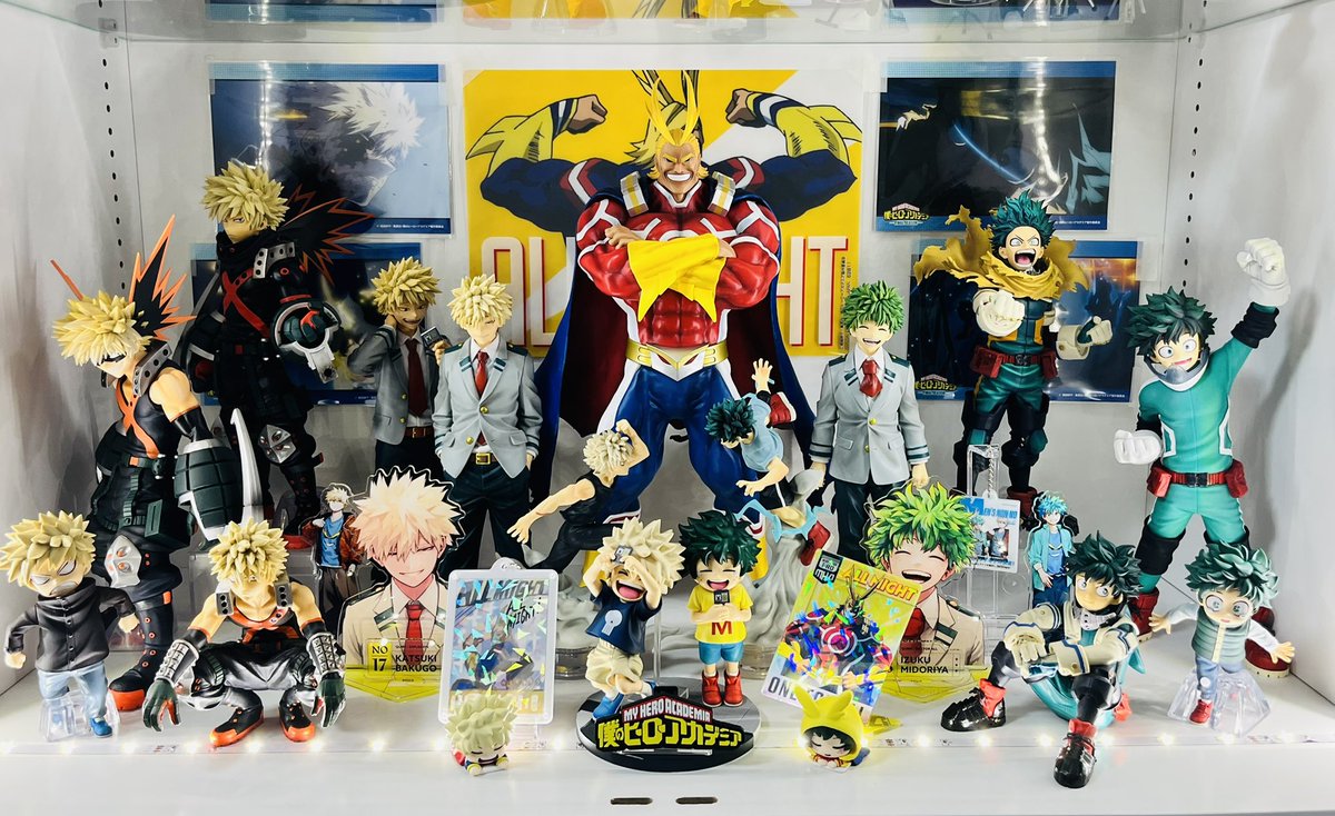 tatakaDQ10's tweet photo. ディスプレイ微小入れ替え。
文化祭アクスタ→最終決戦ちょこのっこ。
オールマイト変更 相反する→紡がれる。
GIGOクリアー葉隠ちゃん追加。
ちょっとした変更だけど、本当楽しい。mm単位の角度変更とかしてるとアッという間に時間が溶ける。自分が納得出来るかどうかの最高の趣味。 https://t.co/31Fecz89wF