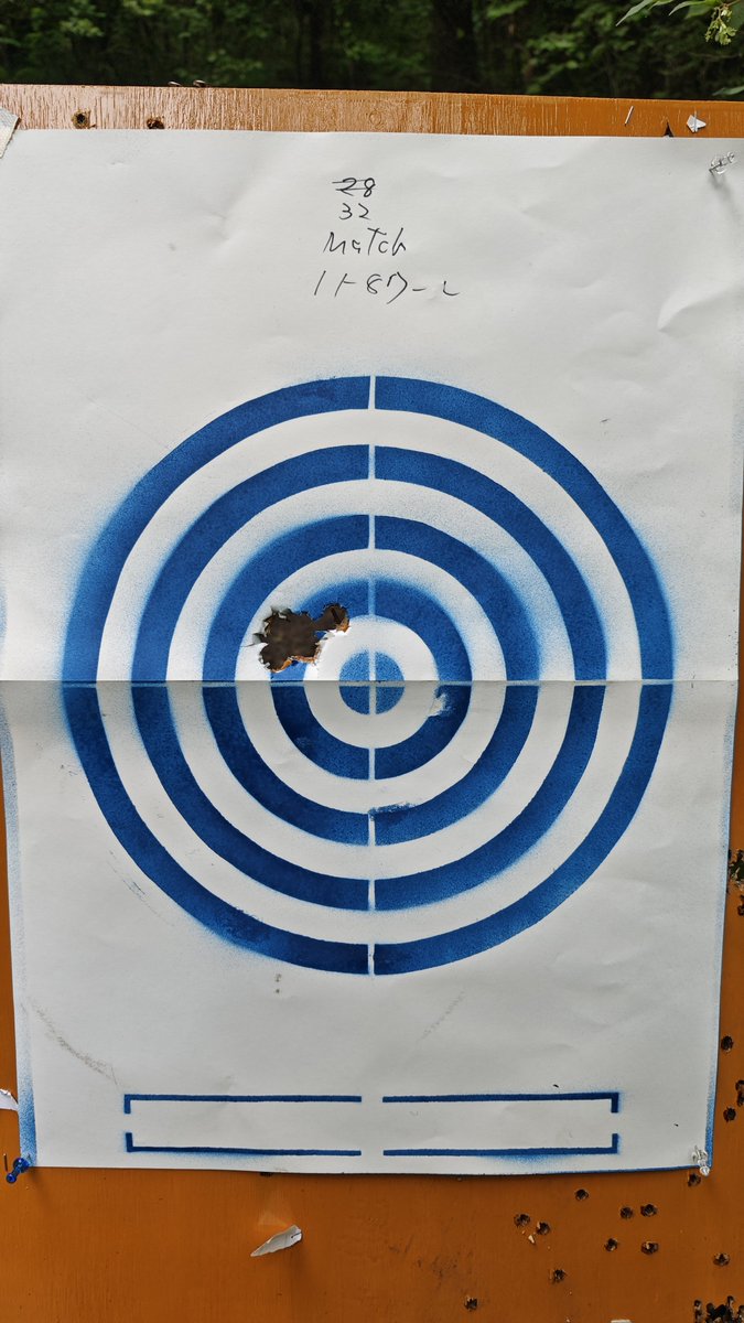 MiddleDoors's tweet photo. 自作弾を作る⑳
委託射撃ですがかなりまとまってびっくり。
Remington11-87+Hastingsハーフライフル銃身
SvarogMatch435gr+Longshot32gr+H21wads+B&amp;PLegendHull+NSI雷管+ロールクリンプ
#ハンドロード
#リローディング https://t.co/9lVQwBGdsa