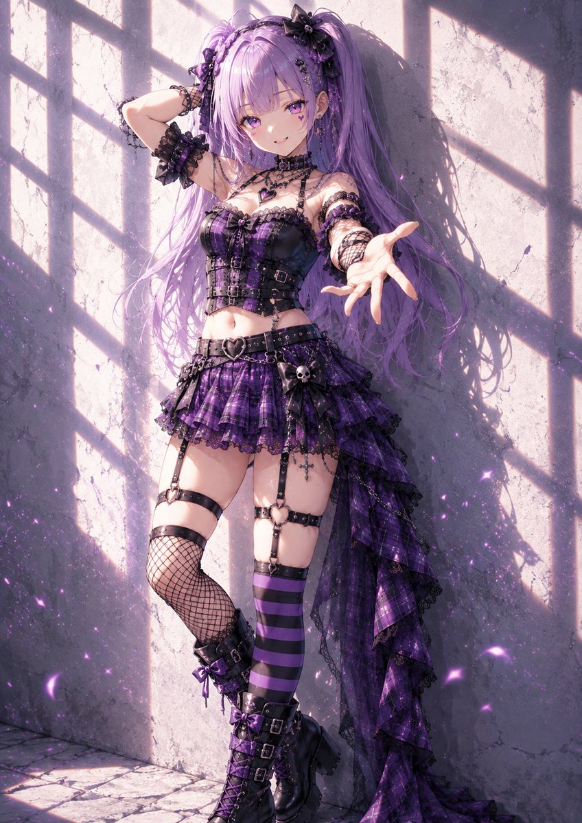 あいちゃん あいちゃん様こんばんは😊 チェック柄のゴシックパンク