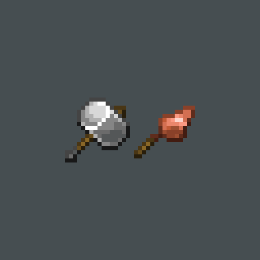StickmanCMD's tweet photo. Hammer &amp; Trowel
#minecraft #pixelart #ドット絵 https://t.co/WkPSIUdNES
