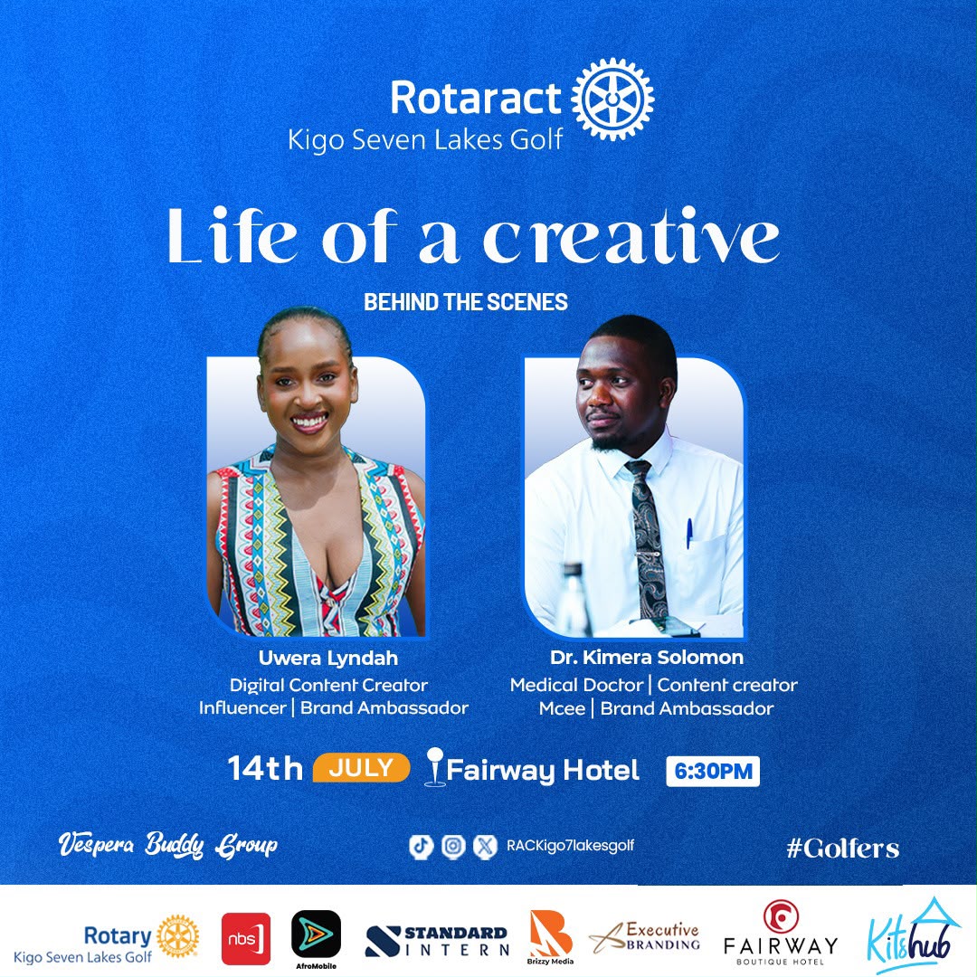 Rac7lakeskigo's tweet photo. Ever wondered what it really takes to build a brand, create content, and show up consistently?

Join us for an intimate evening with two incredible creatives. 

Uwera Lynda & Kimera Solomon🤗🥳

📅 Tuesday, 14th July
📍 Fairway Hotel 
⏰ 6:30PM

If you’re a creative, aspiring creative, or just curious, this is for you.

#Kigo7Lakes🏌🏽‍♀️
#Golfers⛳️
#EachOneEngageForImpact