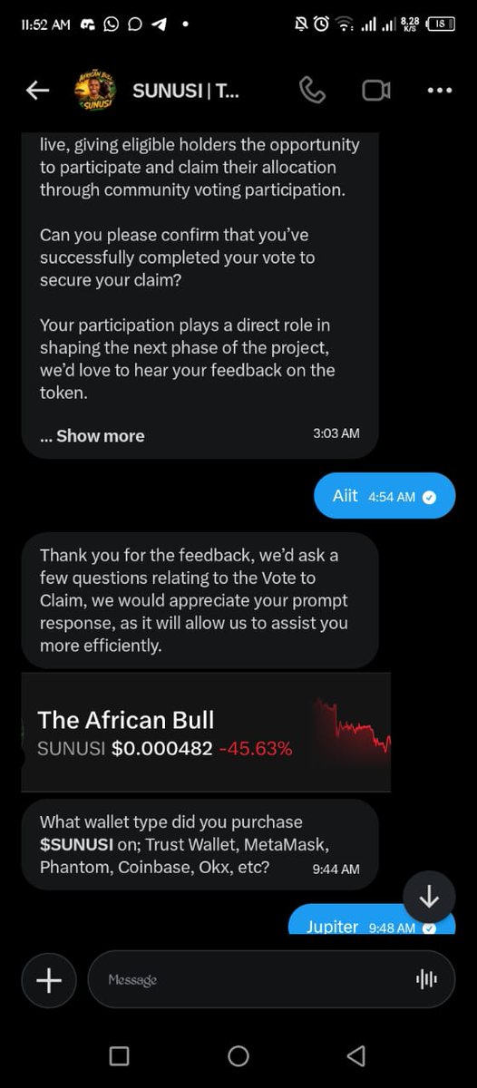 LadyBebah's tweet photo. Security Alert 
There is an account impersonating the Official handle of the African Bull @theafricanbuIII going into dm sending link to connect wallet and claim airdrop 

Be aware do not click any link 
It's not Affiliated to the solana:2vvw3cSwibzGD6SgW9QzRaBdmjkYrvs218DUy6VWpump token
