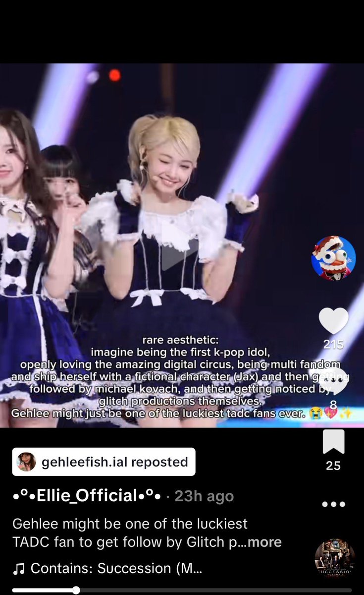Ellie_Louisse's tweet photo. Gehlee just reposted my vid on tiktok sooo she did see Glitch Productions follow her on instagram🤭 (I didn't even mention or "@" her on the video🫪) https://t.co/HeAdyoYlYc