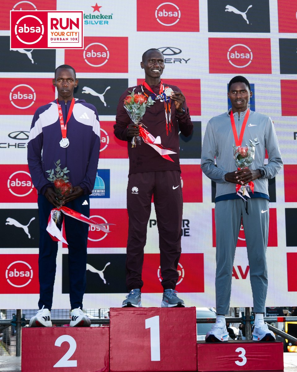 UgaAthletics2's tweet photo. Joshua Cheptegei conquers Durban. 🇺🇬He delivered a masterclass at the Absa RUN YOUR CITY Durban 10K finishing in the time of 27.19, showing his class and strength to claim victory on South African soil.  Kudus to Emmanuel Kibet who finished in 3rd place.

Congratulations champs https://t.co/p5yOjb8DRZ