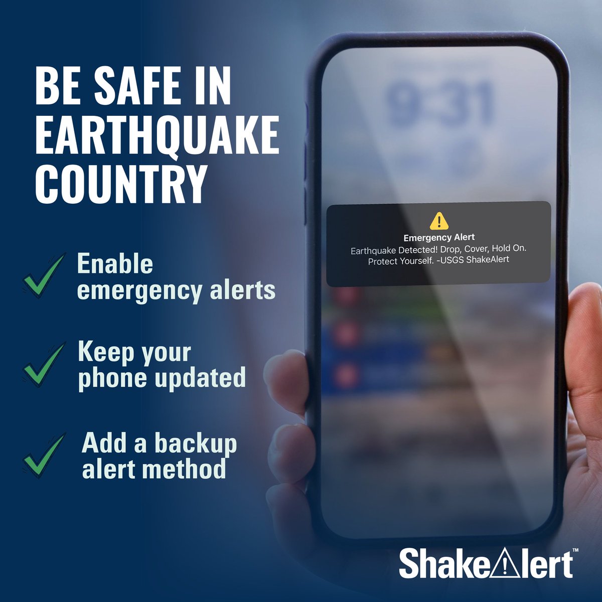 USGS ShakeAlert tweet media